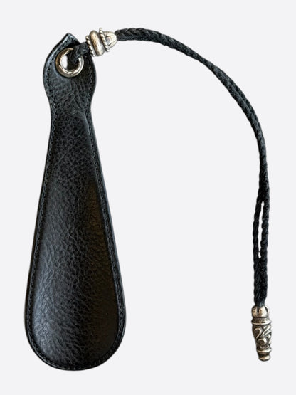 Chrome Hearts Black & Silver Leather Shoe Horn