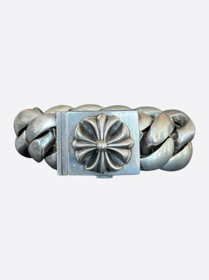 Chrome Hearts Silver Plus Cross XL Cuban Bracelet