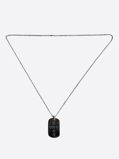 Chrome Hearts Rolling Stones Silver Dog Tag Necklace