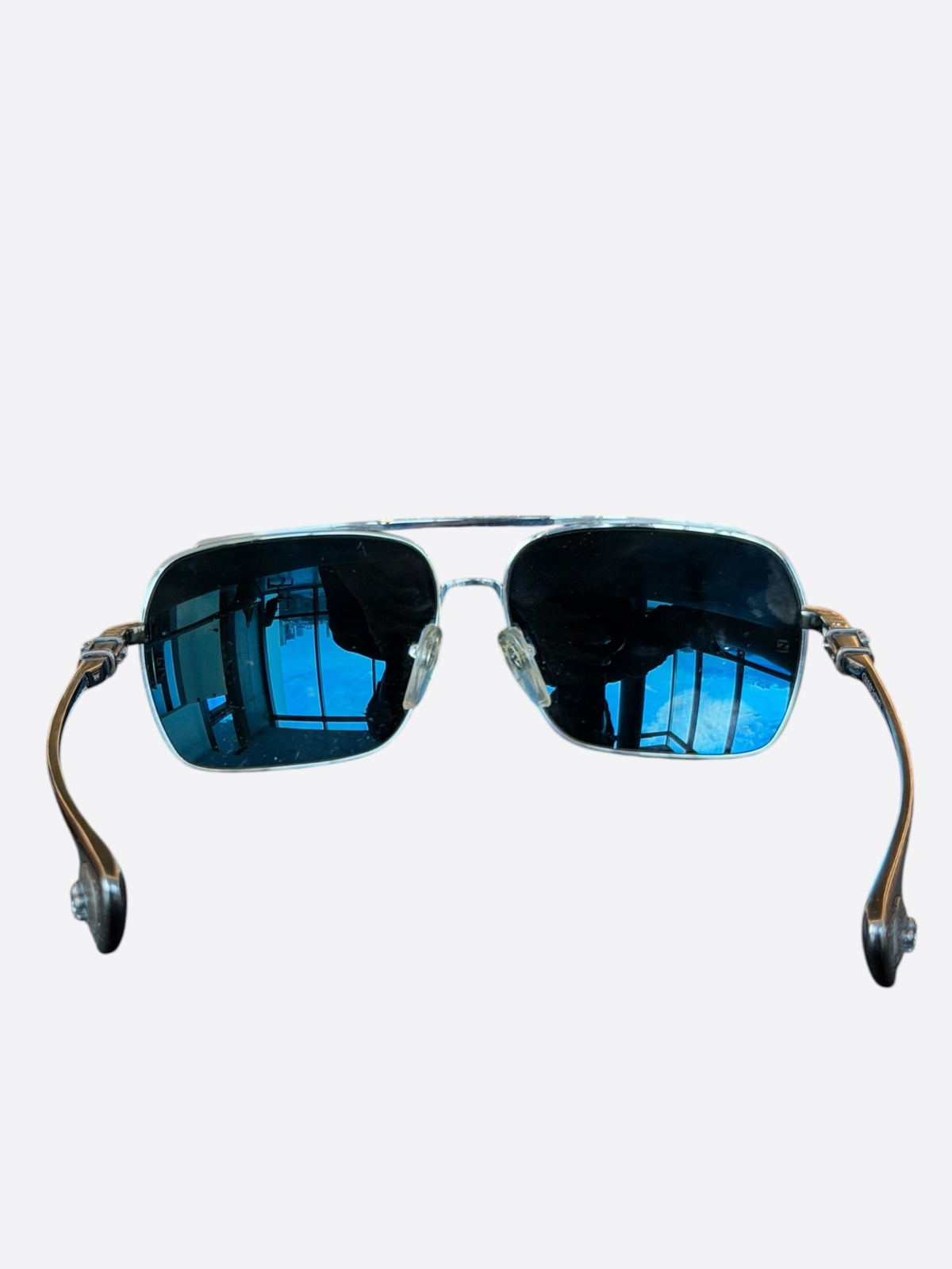 Chrome Hearts Silver & Diamond Hag Sunglasses