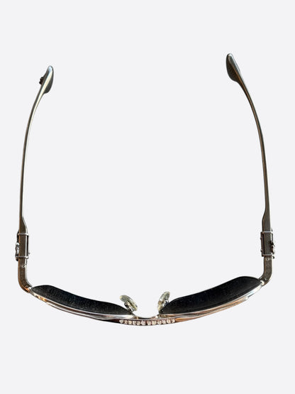 Chrome Hearts Silver & Diamond Hag Sunglasses