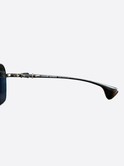 Chrome Hearts Silver & Diamond Hag Sunglasses