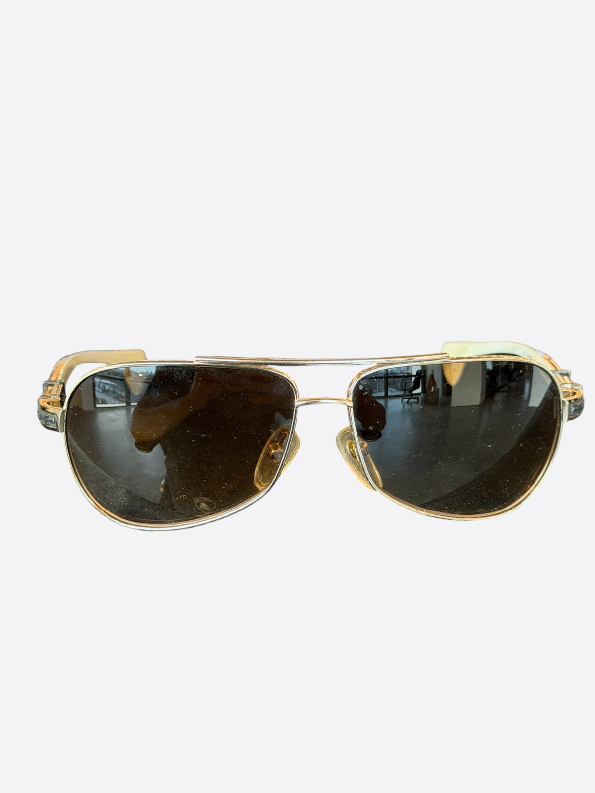Chrome Hearts White & Silver Baby Beast Sunglasses