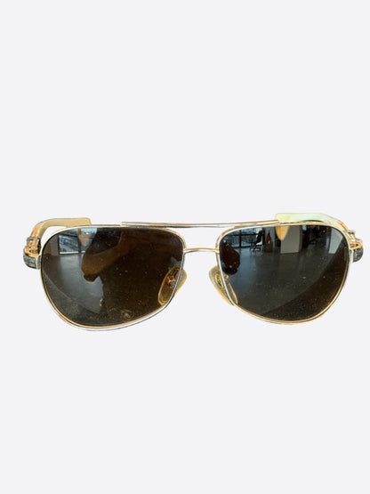 Chrome Hearts White & Silver Baby Beast Sunglasses