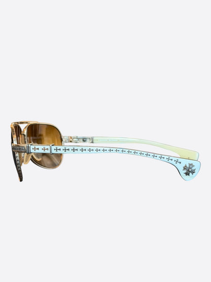 Chrome Hearts White & Silver Baby Beast Sunglasses
