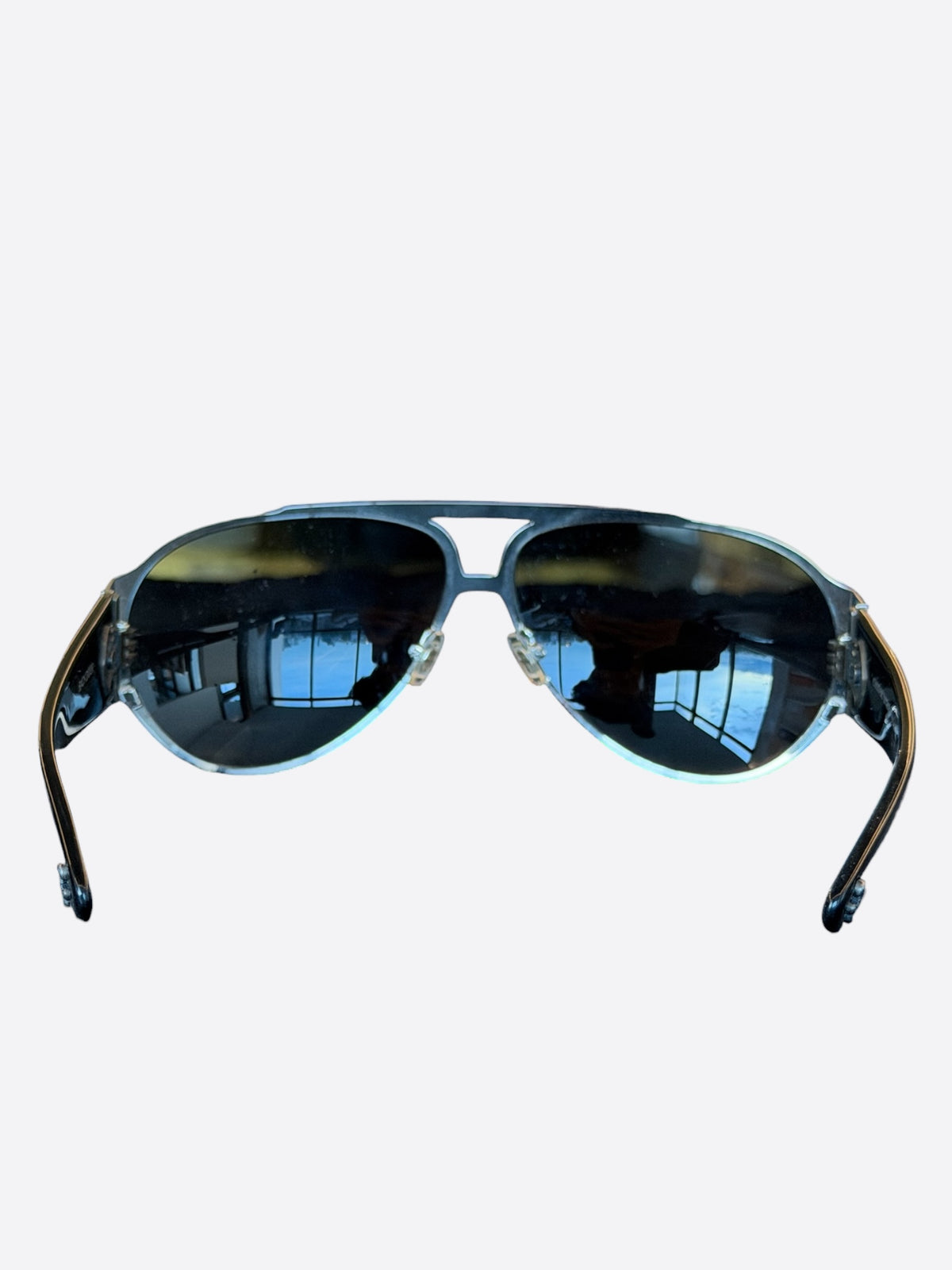 Chrome Hearts Black & Silver Back Door Sunglasses