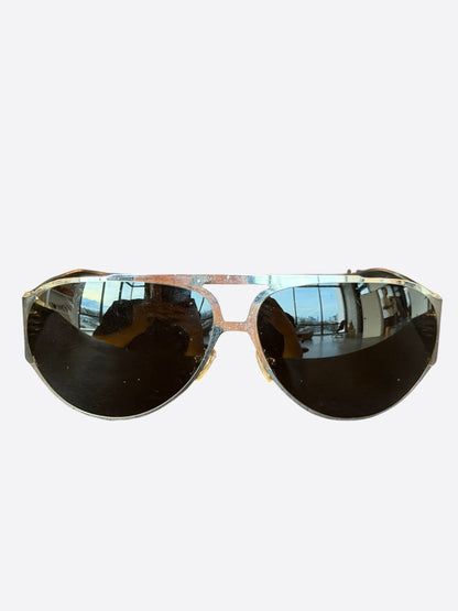 Chrome Hearts Black & Silver Back Door Sunglasses