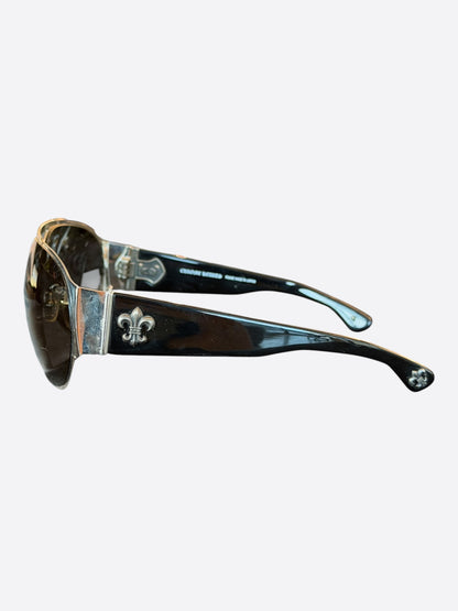 Chrome Hearts Black & Silver Back Door Sunglasses