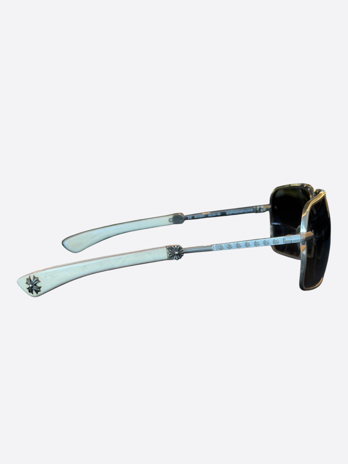 Chrome Hearts White & Silver Sophistafucks Sunglasses