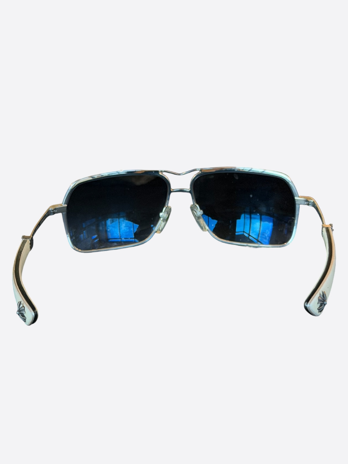 Chrome Hearts White & Silver Sophistafucks Sunglasses