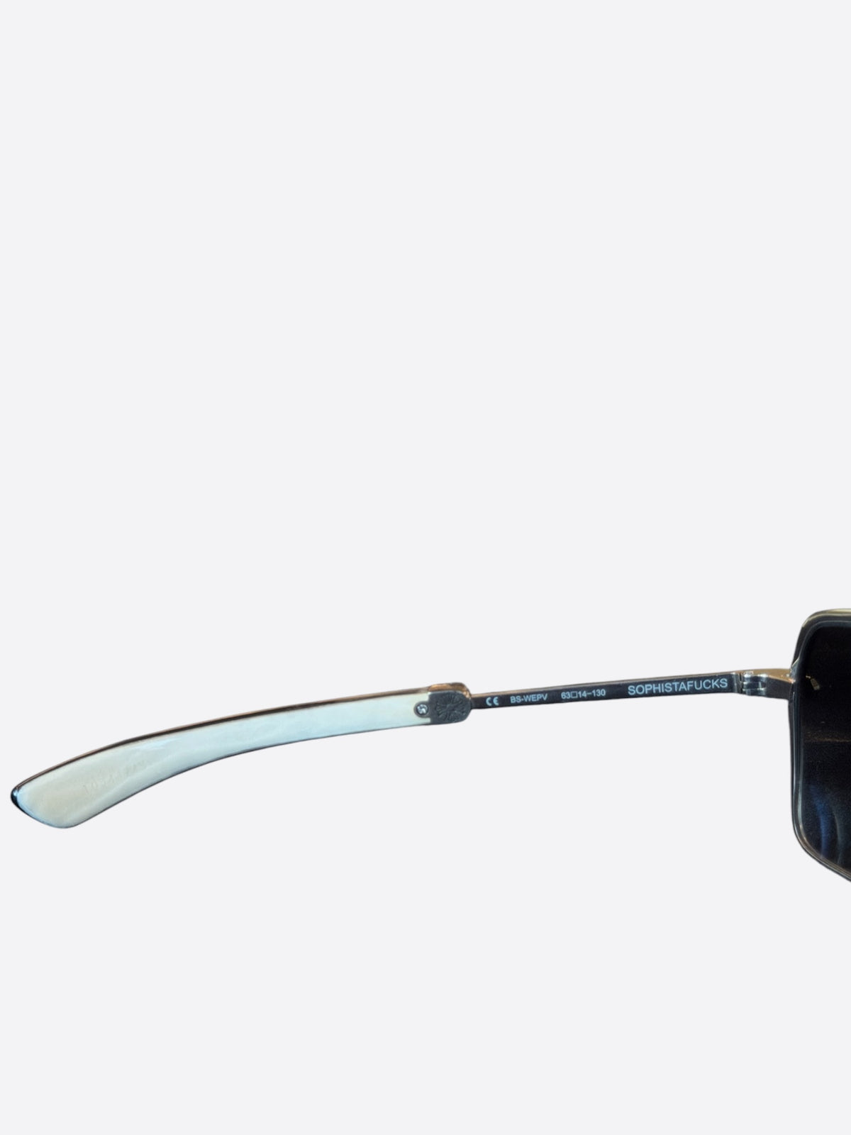 Chrome Hearts White & Silver Sophistafucks Sunglasses