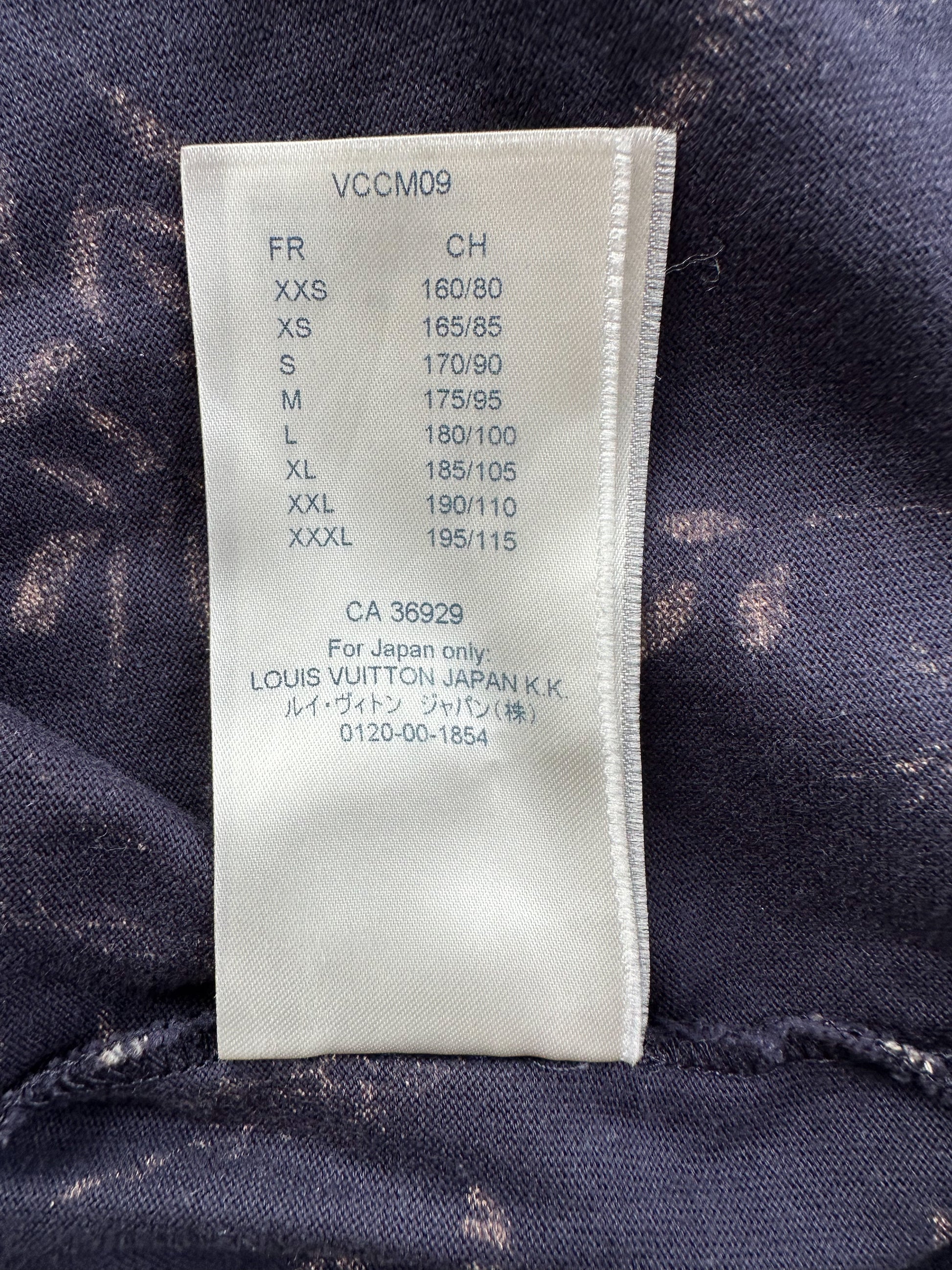 Louis Vuitton Navy LV Leaf Print T-Shirt