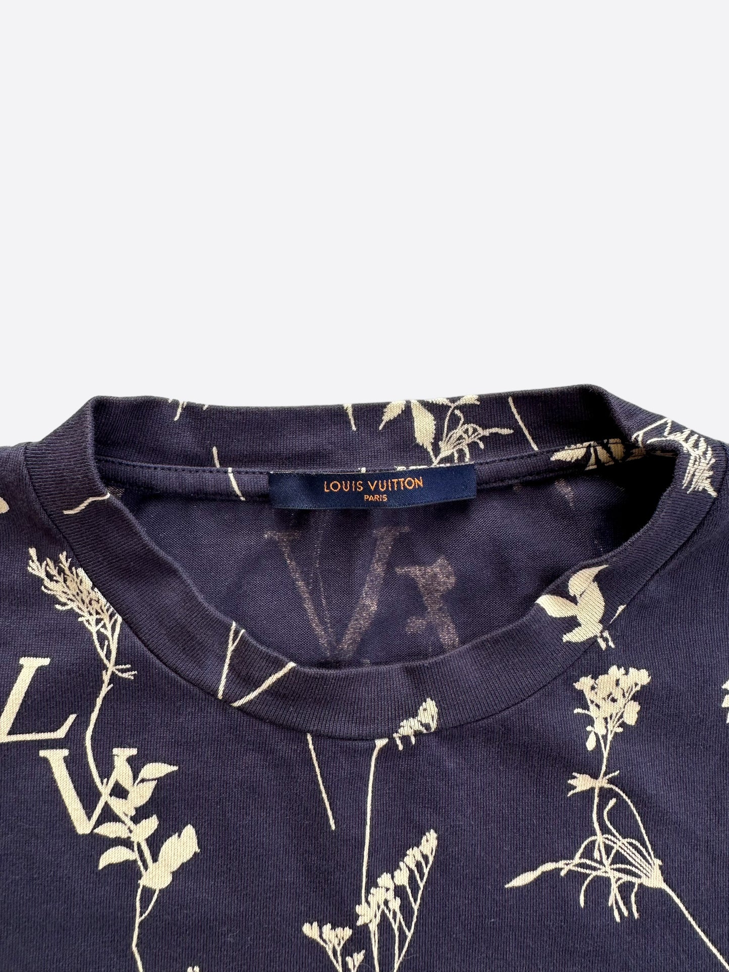 Louis Vuitton LV Men LV Leaf Discharge T-shirt Regular Fit Cotton