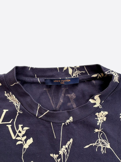 Louis Vuitton Navy LV Leaf Print T-Shirt