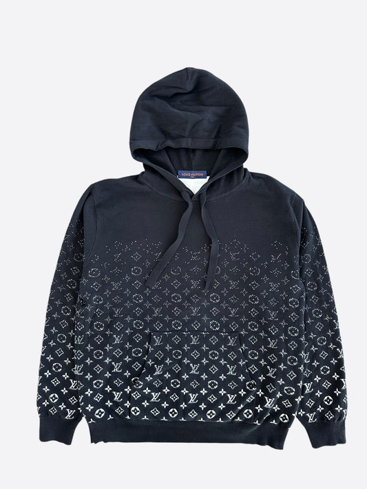 Louis Vuitton Black & White Monogram Gradient Hoodie