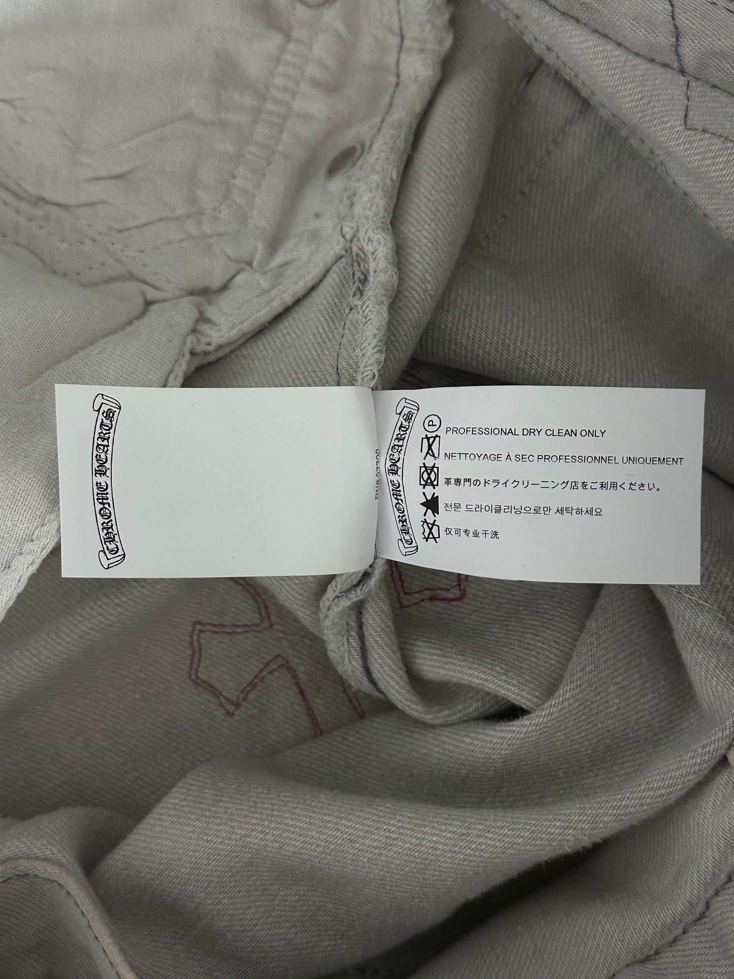 Chrome Hearts Levi's Grey & Pink Ponyhair Patch Jeans