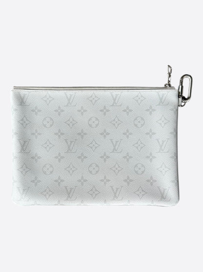 Louis Vuitton White Story Monogram Zip Pouch GM