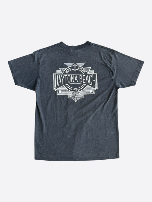 Vintage Black Harley-Davidson Daytona Beach Graphic T-Shirt