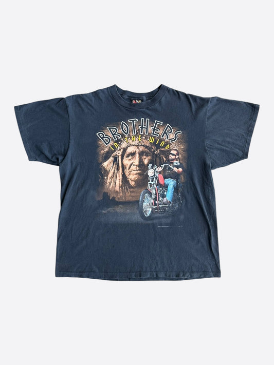 Vintage Black Brothers In The Wind Graphic T-Shirt