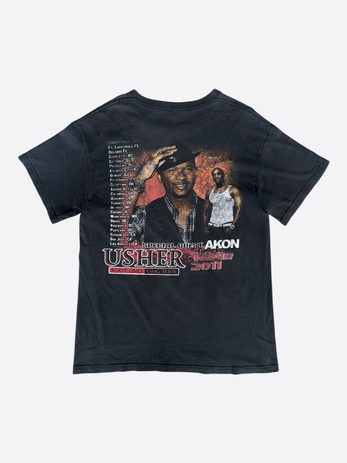 Vintage Black Usher & Akon OMG Tour T-Shirt