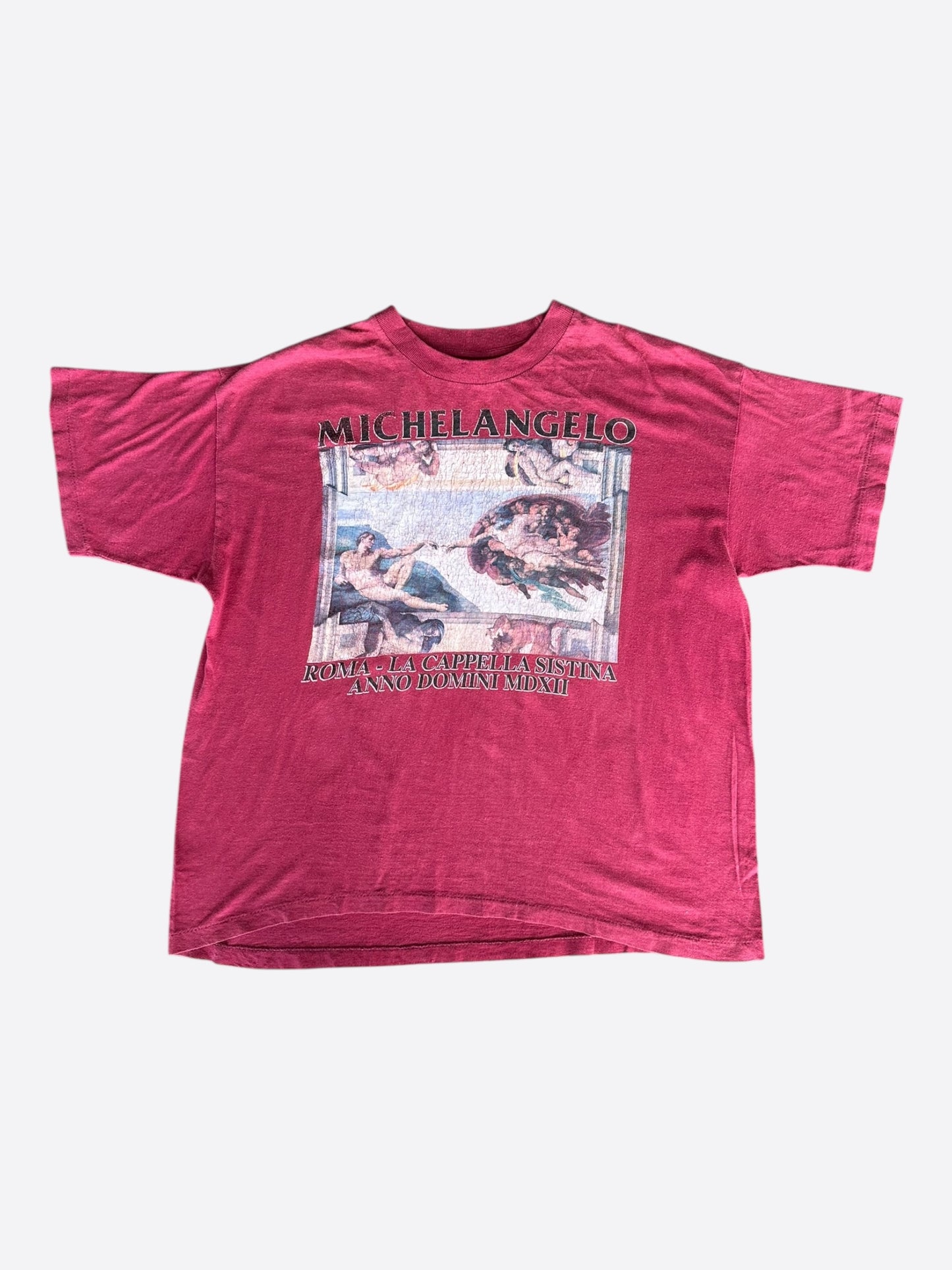 Vintage Red Michaelangelo Graphic T-Shirt