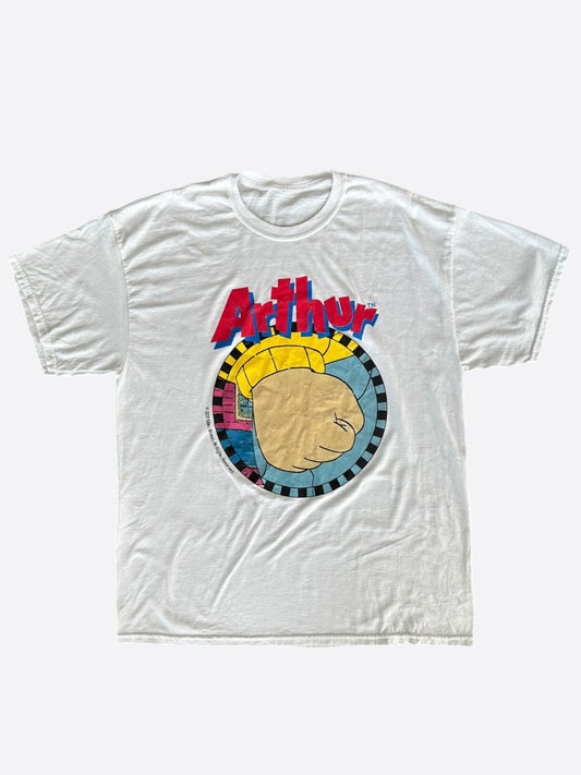 Vintage White Arthur Fist Cartoon T-Shirt