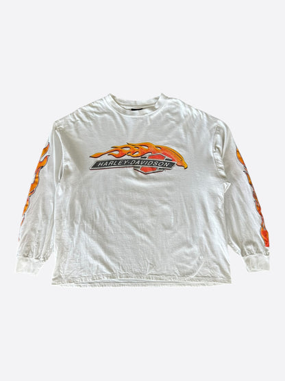 Vintage White Harley-Davidson Low Country Flame Longsleeve T-Shirt