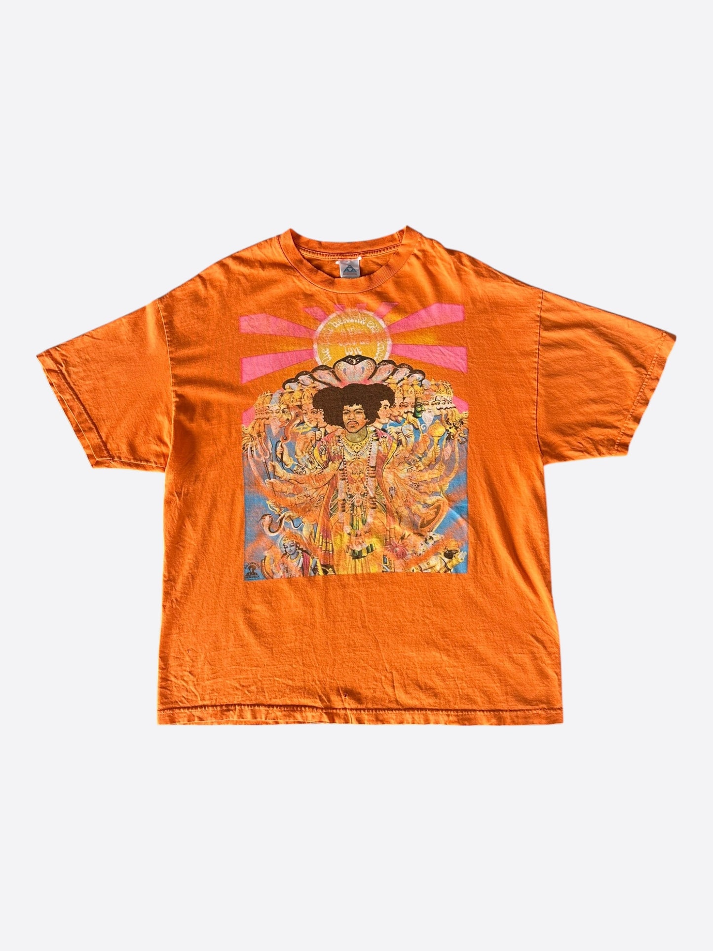 Vintage Orange Jimi Hendrix Axis Graphic T-Shirt