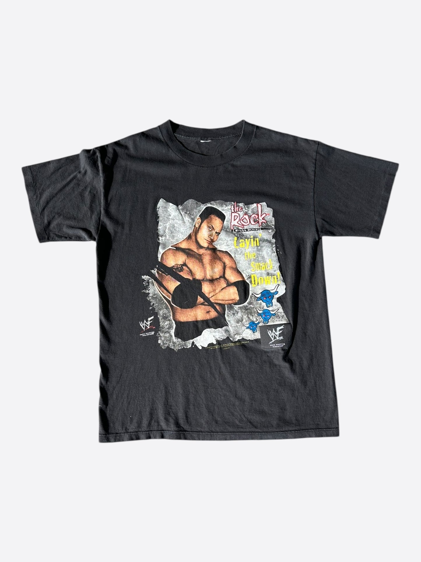 Vintage Black The Rock Wrestling T-Shirt