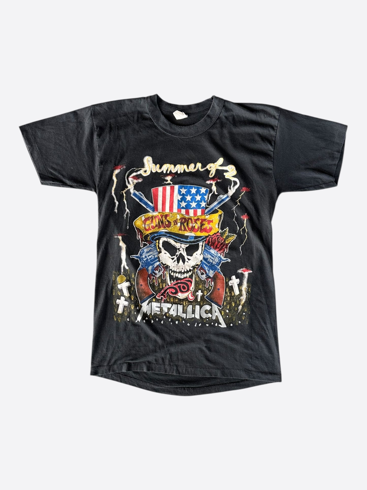 Vintage Black Guns n' Roses x Metallica Faith No More Tour T-Shirt