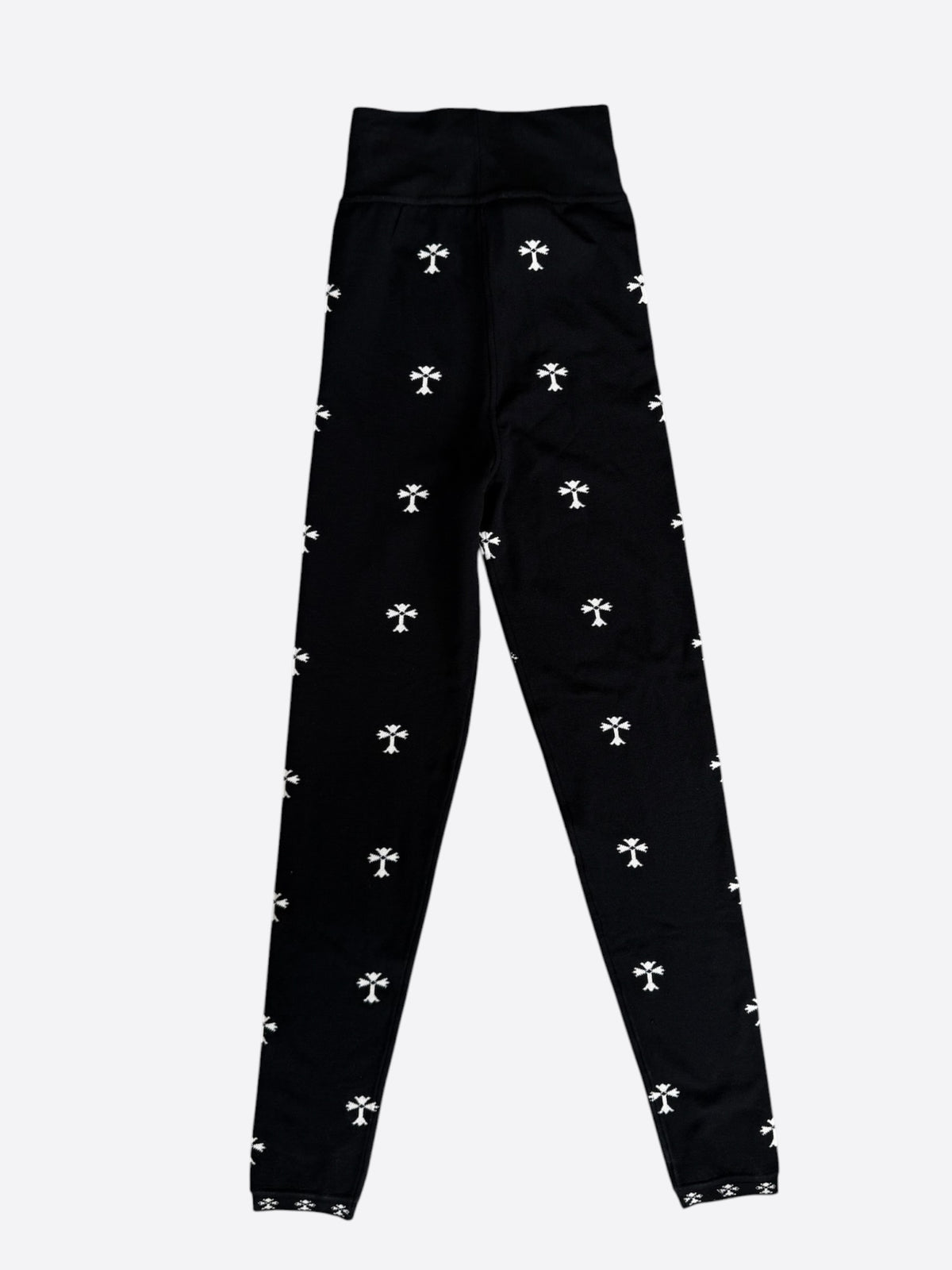 Chrome Hearts Black & White Cross Jacquard Leggings