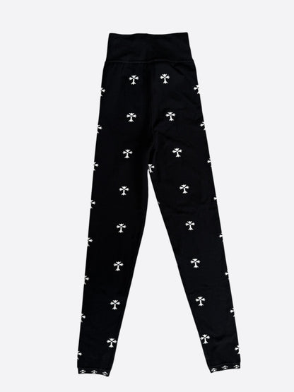 Chrome Hearts Black & White Cross Jacquard Leggings