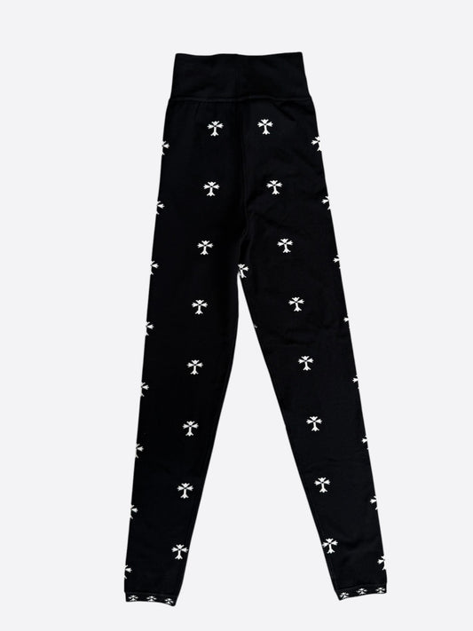 Chrome Hearts Black & White Cross Jacquard Leggings