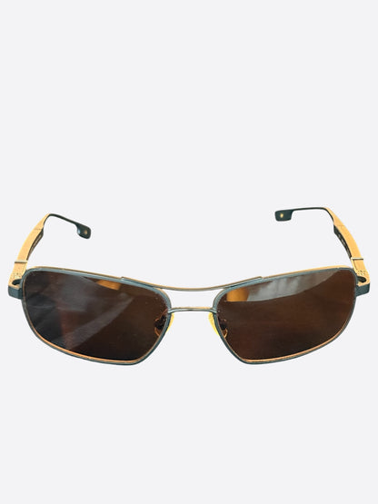 Chrome Hearts Silver & Ebony Wood Loomer Sunglasses