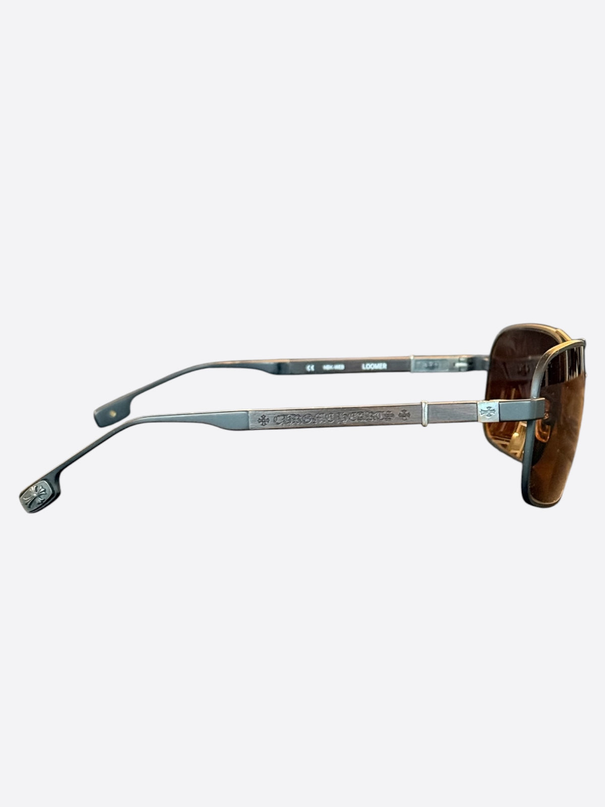 Chrome Hearts Silver & Ebony Wood Loomer Sunglasses