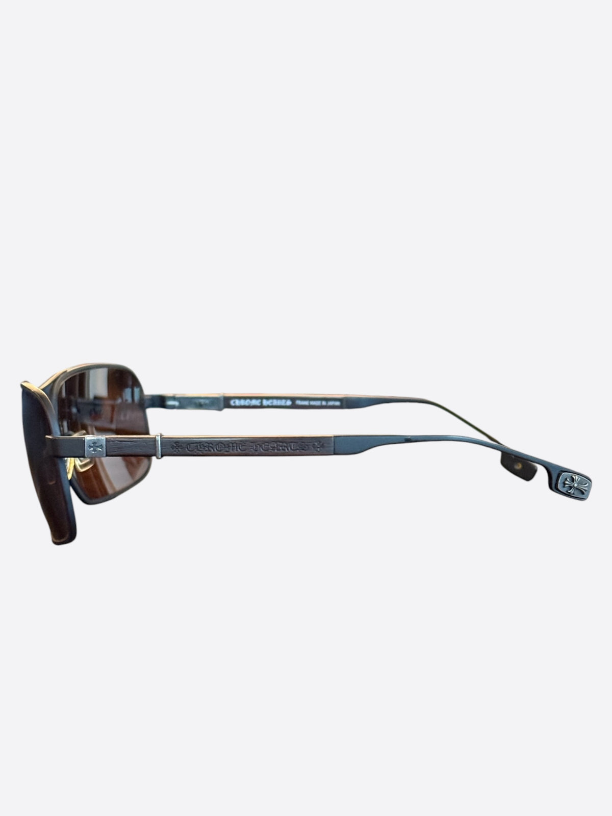 Chrome Hearts Silver & Ebony Wood Loomer Sunglasses