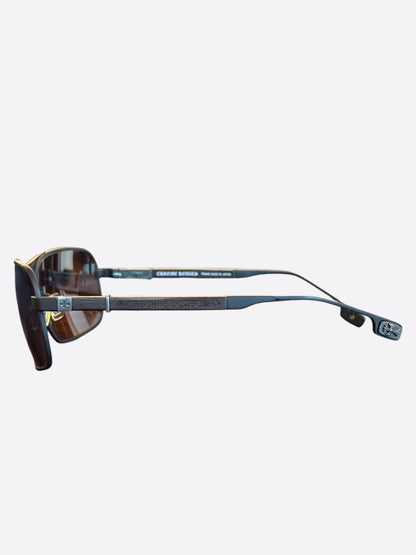 Chrome Hearts Silver & Ebony Wood Loomer Sunglasses