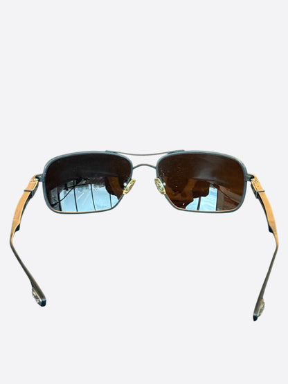 Chrome Hearts Silver & Ebony Wood Loomer Sunglasses
