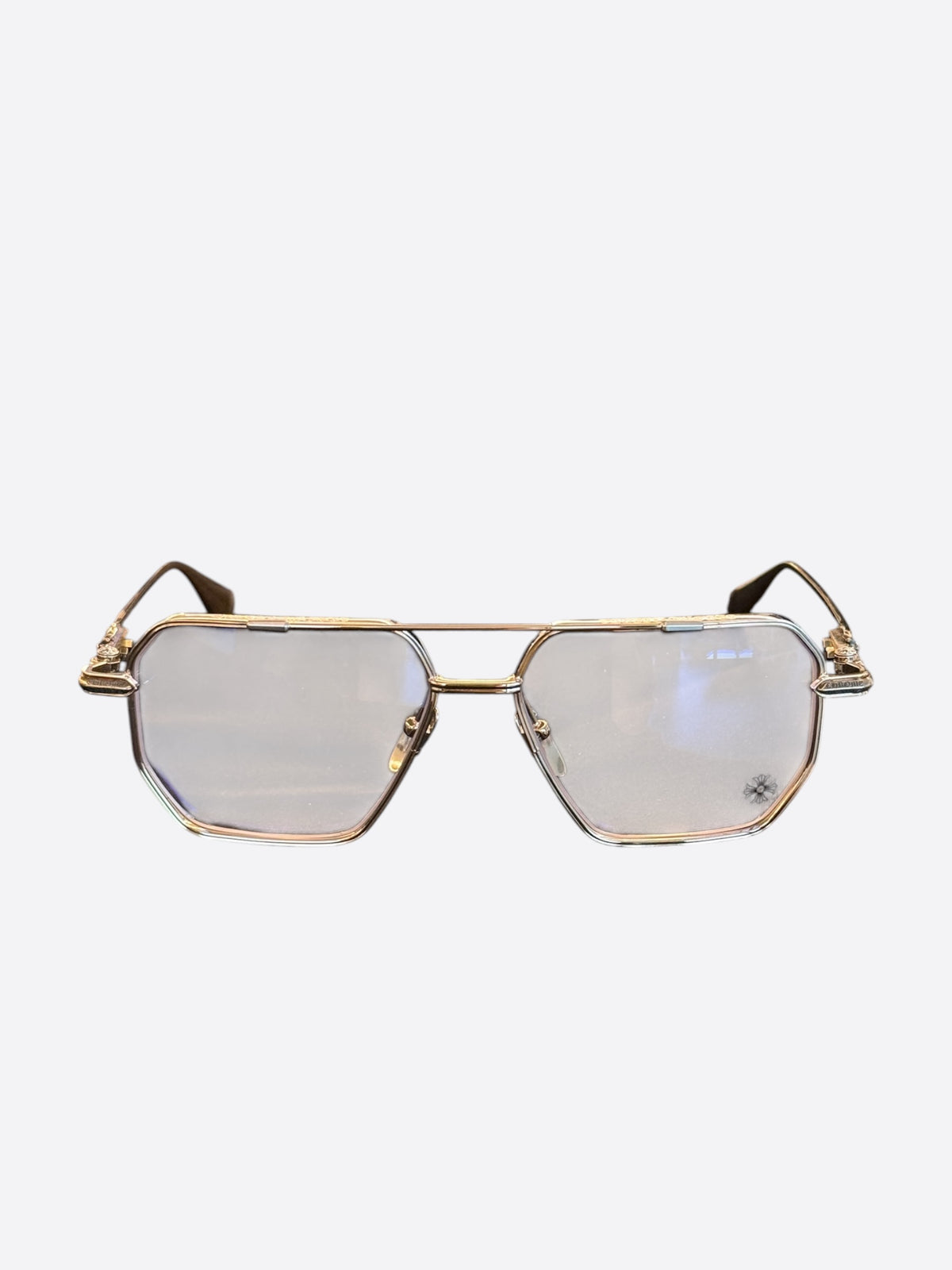 Chrome Hearts Gold Cross Phunk Glasses