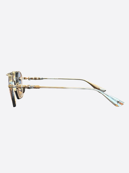 Chrome Hearts Gold Cross Phunk Glasses