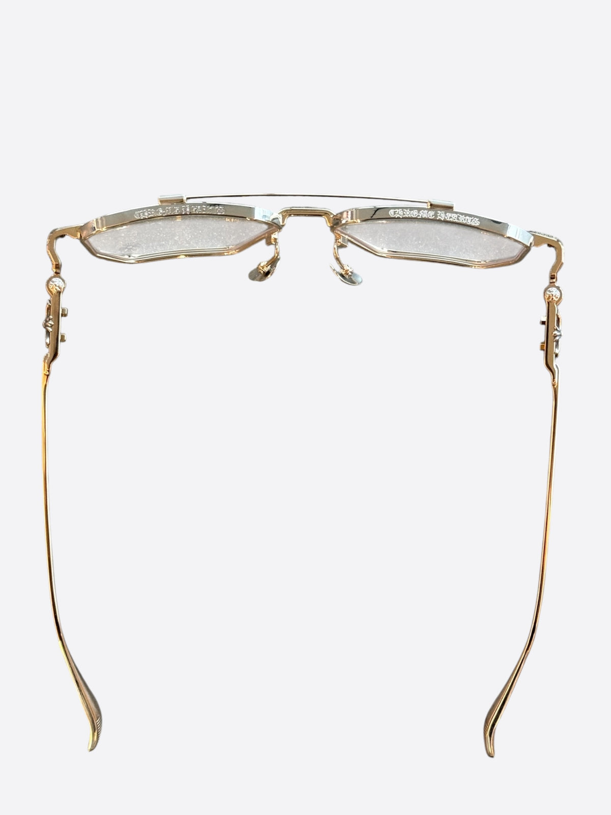 Chrome Hearts Gold Cross Phunk Glasses