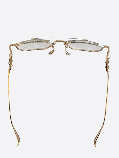 Chrome Hearts Gold Cross Phunk Glasses
