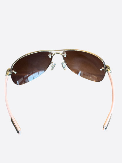Chrome Hearts Pink & Silver Classic Oval Sunglasses