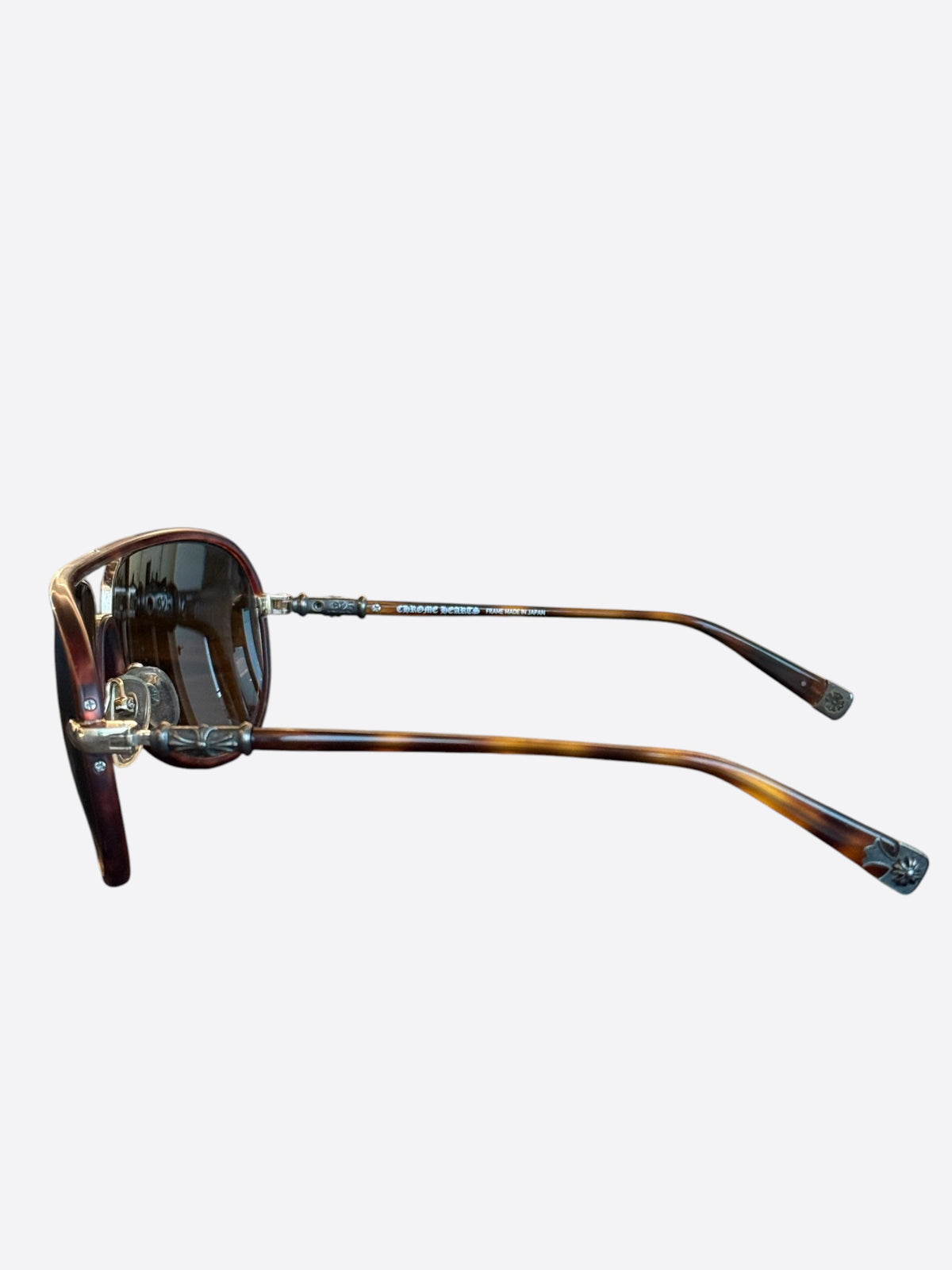 Chrome Hearts Brown & Silver M. Flaps Sunglasses