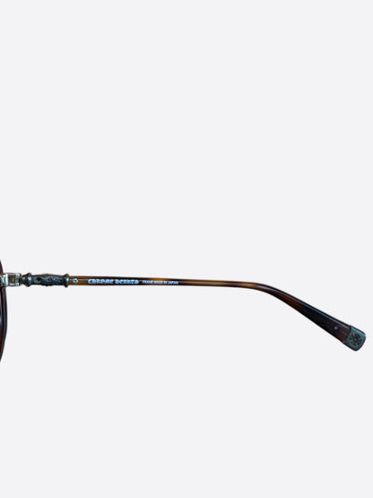 Chrome Hearts Brown & Silver M. Flaps Sunglasses