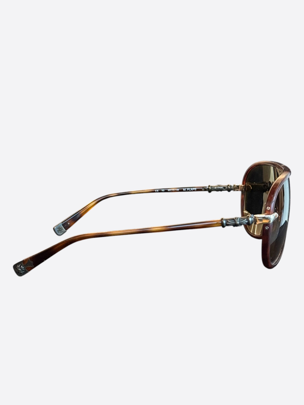 Chrome Hearts Brown & Silver M. Flaps Sunglasses