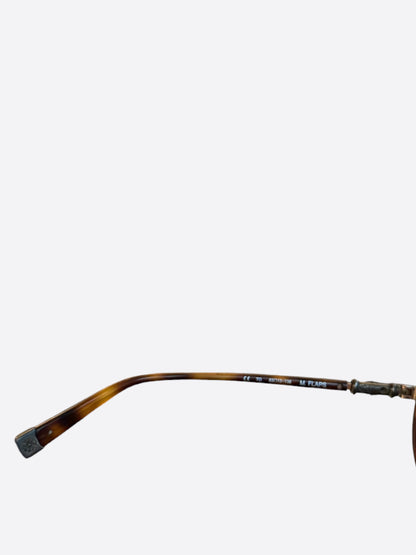 Chrome Hearts Brown & Silver M. Flaps Sunglasses