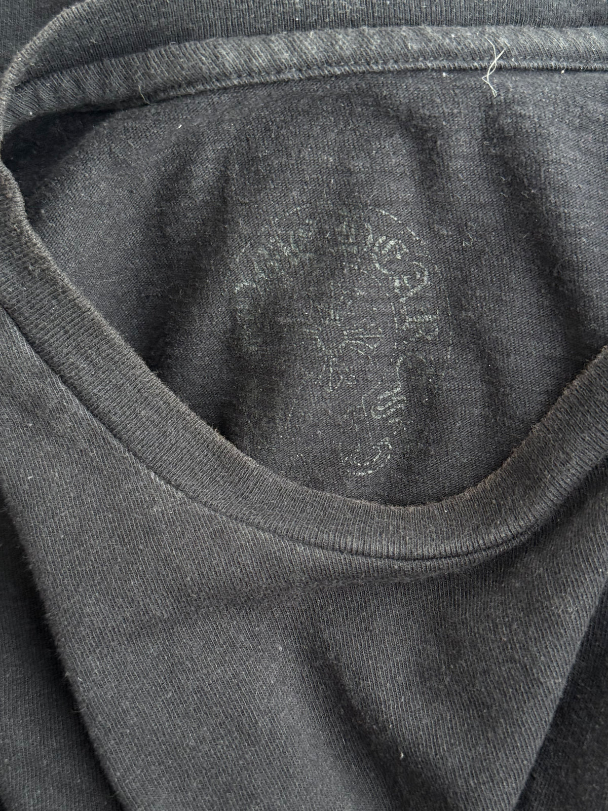 Chrome Hearts Black Leather Triple Cross T-Shirt