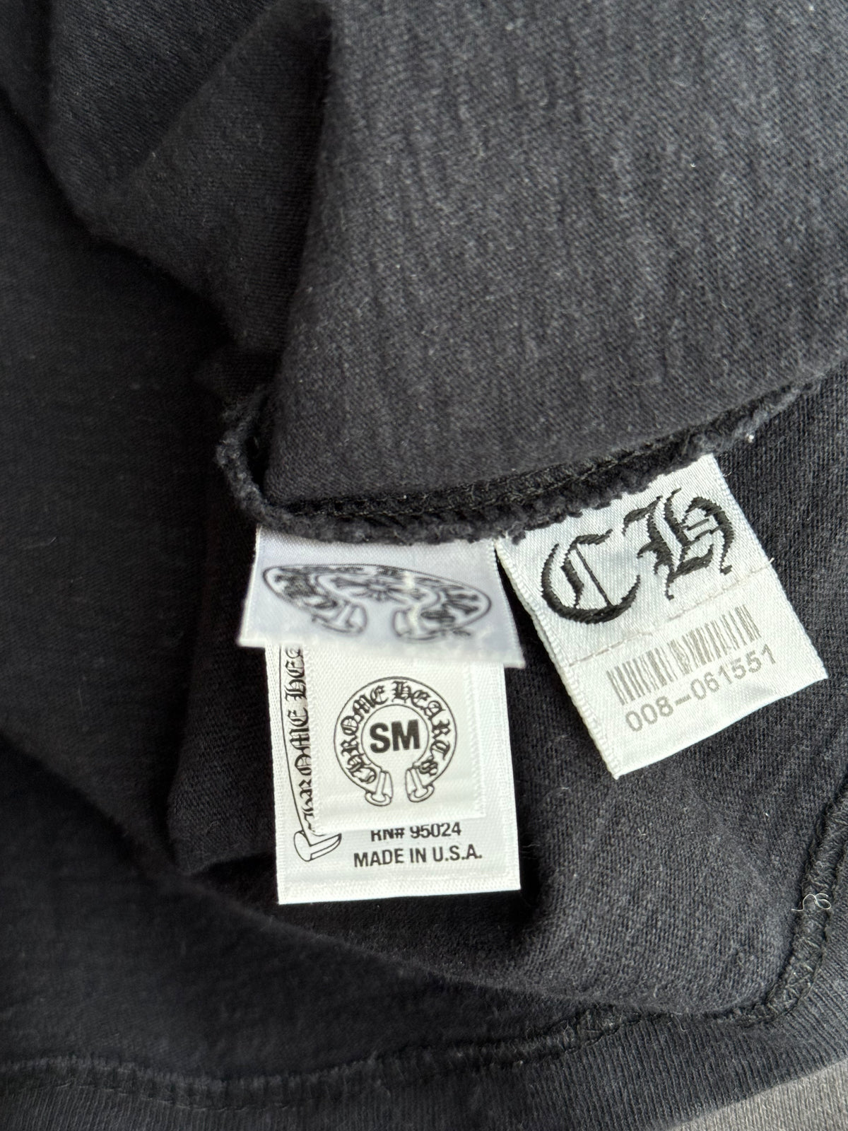 Chrome Hearts Black Leather Triple Cross T-Shirt