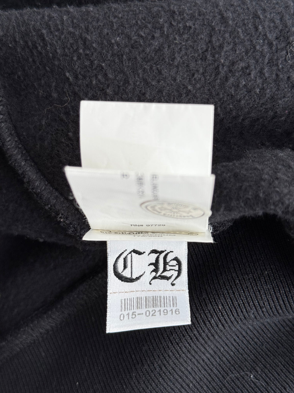 Chrome Hearts Black Leather Horseshoe Logo Zip Up Hoodie